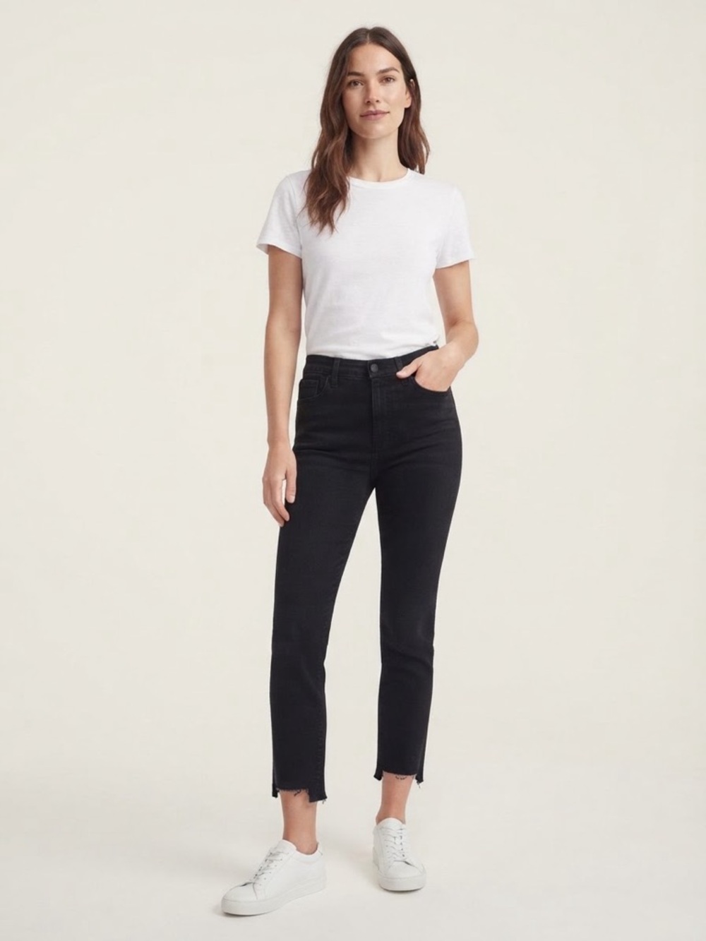 MOTHER The Insider Crop Step Fray Black Night In Paris Jeans Sz 26